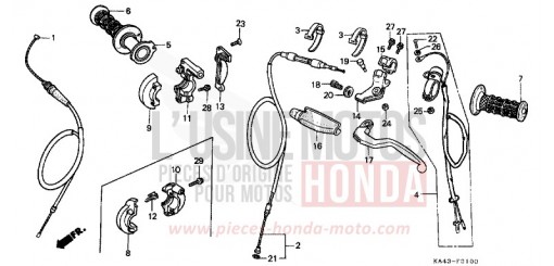 HEBELGRIFF/SCHALTER/ KABEL CR250RK de 1989